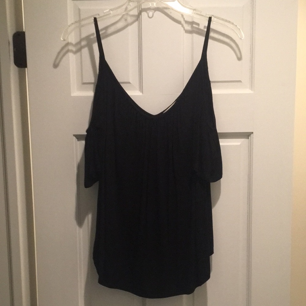 Black cold shoulder top